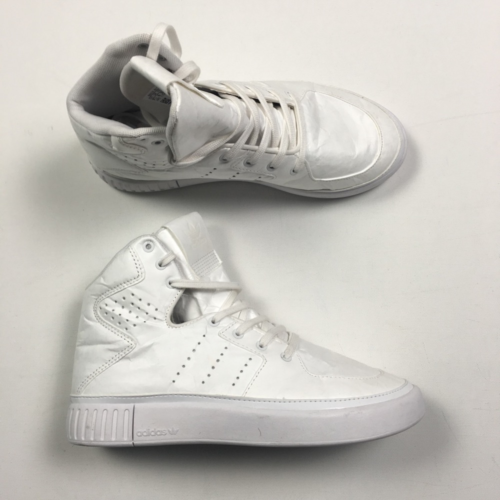 Adidas White Running Sneakers White Tubular 7.5 8 - Picture 5 of 7